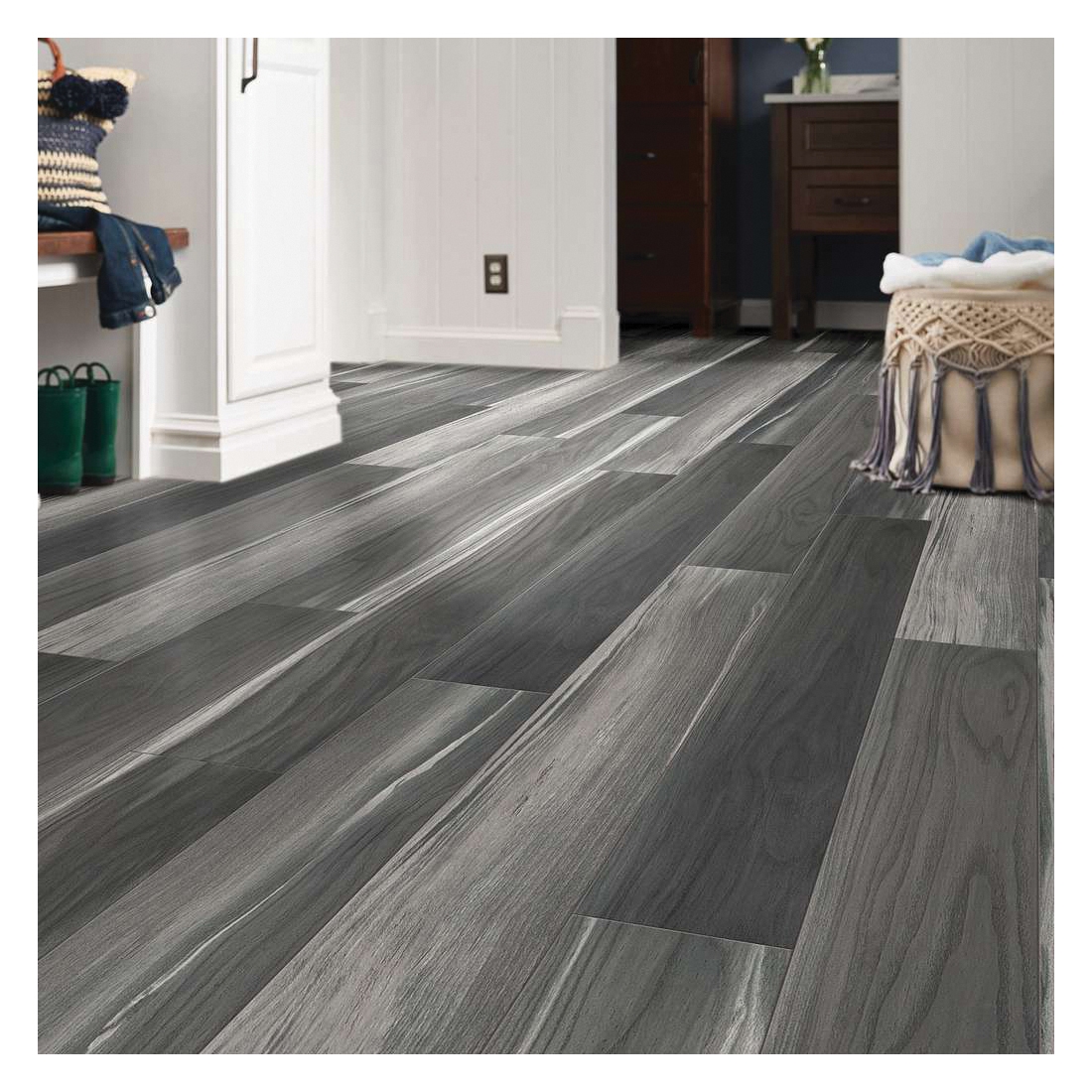 Shaw Floors Floorte Pro, Tenacious HD Series 3011V-00921 Flooring Plank, Shadow, 48 in L, 7 in W, Accent Bevel Edge - 3