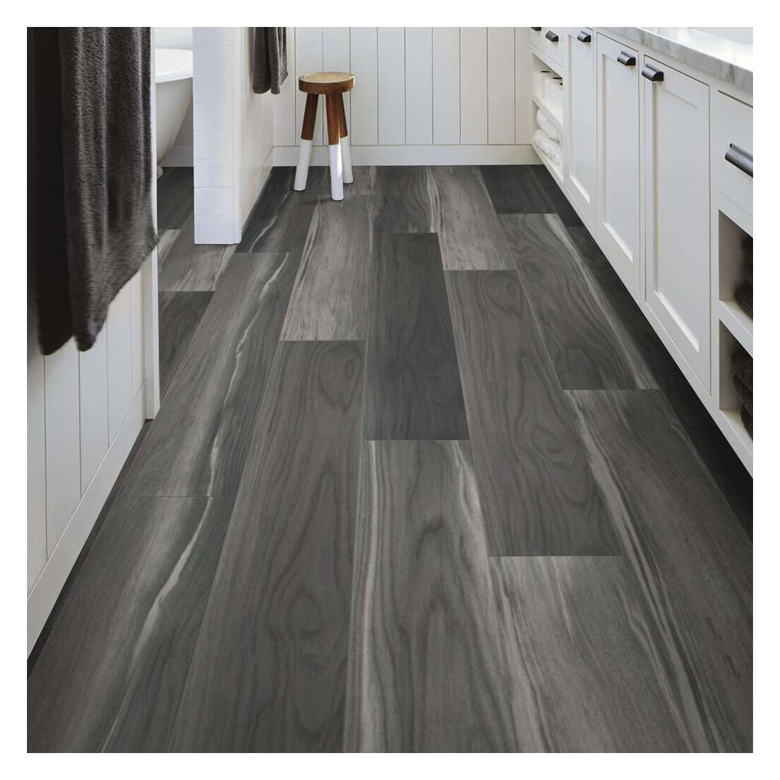 Shaw Floors Floorte Pro, Tenacious HD Series 3011V-00921 Flooring Plank, Shadow, 48 in L, 7 in W, Accent Bevel Edge - 4
