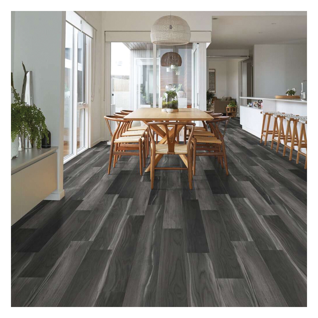 Shaw Floors Floorte Pro, Tenacious HD Series 3011V-00921 Flooring Plank, Shadow, 48 in L, 7 in W, Accent Bevel Edge - 5