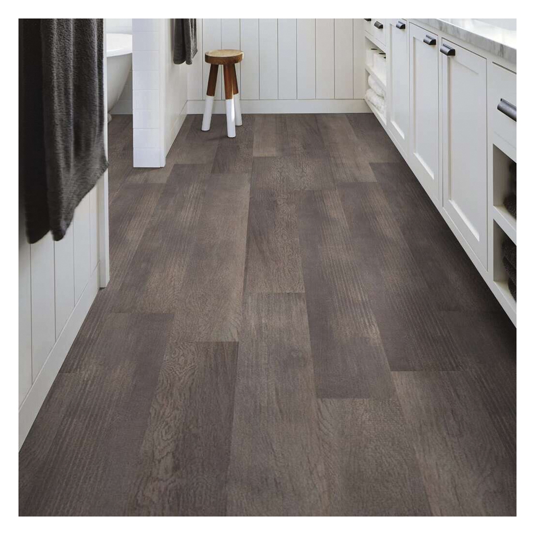 Shaw Floors Resilient Residential, Three Rivers 20 Series 0882V-00170 Flooring Plank, Elmwood, 48 in L, 6 in W, Vinyl - 4