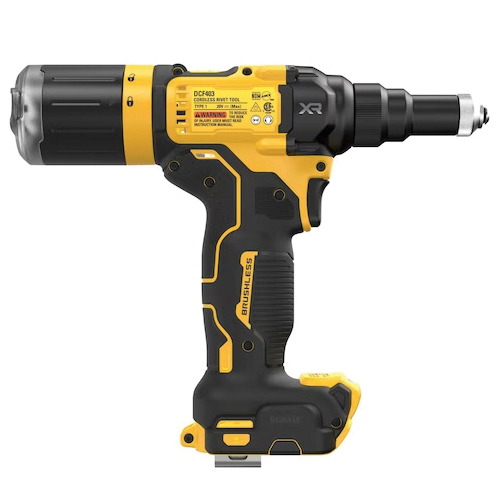 DEWALT 20V MAX XR DCF403B Rivet Tool, Tool Only, 20 VDC, 3/32, 1/8, 5/32, 3/16 in Dia Rivet, 0.98 in L Stroke