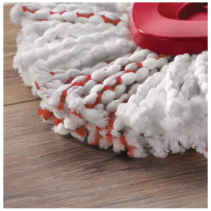 O-Cedar EasyWring 170500 Deep Clean Mop Head Refill, Microfiber, Red/White