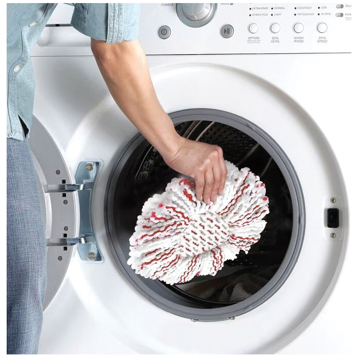 O-Cedar EasyWring 170500 Deep Clean Mop Head Refill, Microfiber, Red/White