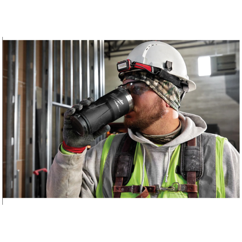 Milwaukee PACKOUT 48-22-8393B Tumbler, 30 oz, Sliding Magnetic Lid, Metal, Black, Insulated - 4