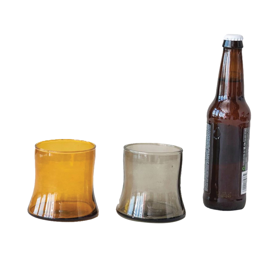 Creative Co-Op Whiskly and Wood Series DF7800 Drinking Glass, 10 oz, Smoke - 3