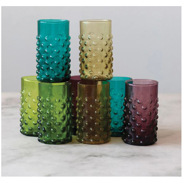 Creative Co-Op Cheers Series DF5443A Hobnail Drinking Glass, 12 oz - 2