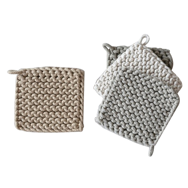 Creative Co-Op DF5469A Crocheted Pot Holder, Cotton - 1