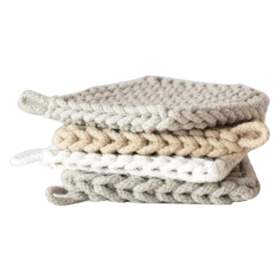 Creative Co-Op DF5469A Crocheted Pot Holder, Cotton - 2
