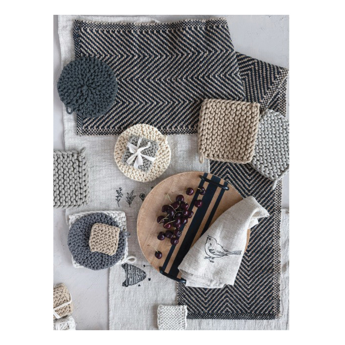 Creative Co-Op DF5464A Crocheted Pot Holder, Cotton, Round - 3