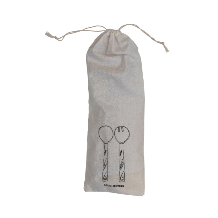 Creative Co-Op DF7400 Salad Server, 2-Piece, Wood, Natural, Specifications: 11 in Length - 3