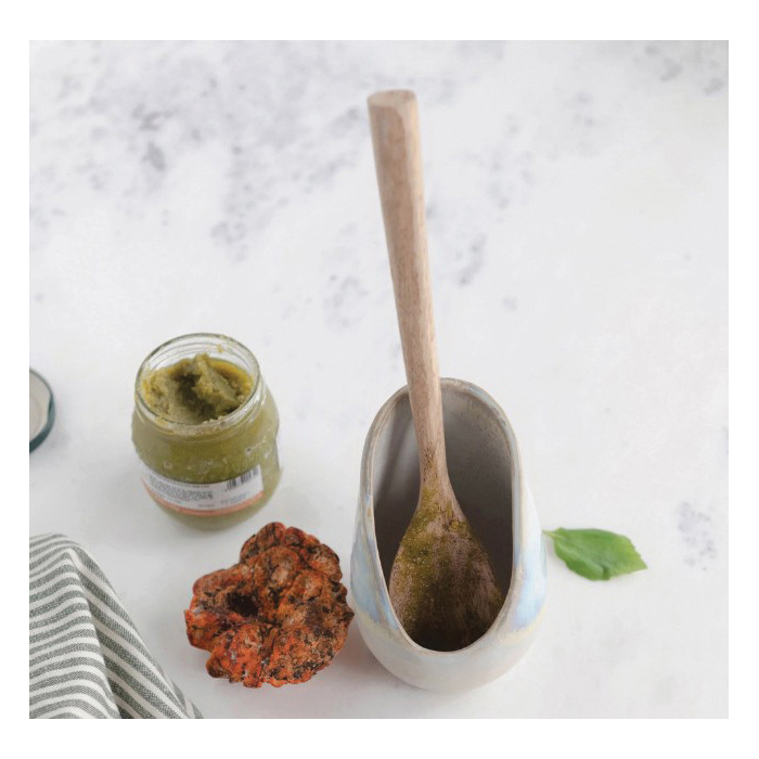 Creative Co-Op DF4061 Spoon Rest with Glaze, Stoneware, 5-1/2 in L, 1/2 in W - 3