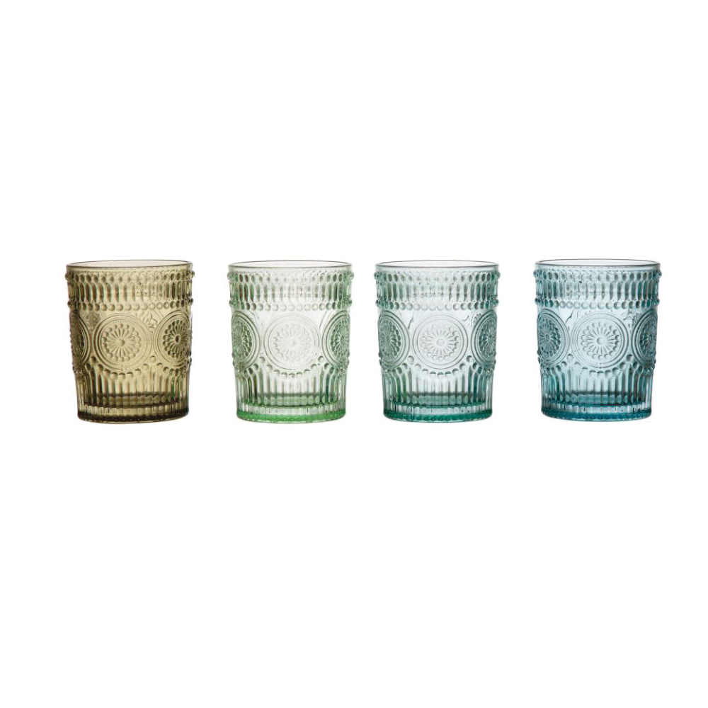 Creative Co-Op Cheers Series DF4129A Embossed Drinking Glass, 12 oz - 2
