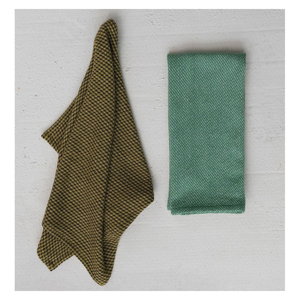 Creative Co-Op Botanist Series DF6790A Tea Towel, 28 in L, 18 in W, Cotton, Olive/Teal - 2