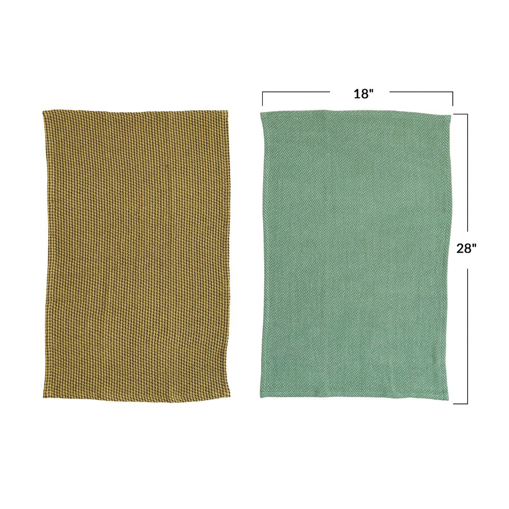 Creative Co-Op Botanist Series DF6790A Tea Towel, 28 in L, 18 in W, Cotton, Olive/Teal - 3