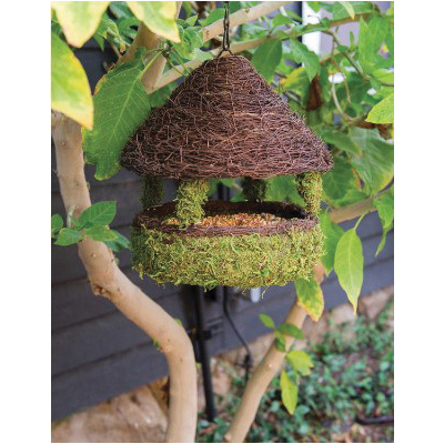 SuperMoss 56001 Woven Bird House, 11 in W, 11 in H, Gazebo, Fresh Green, Hanging