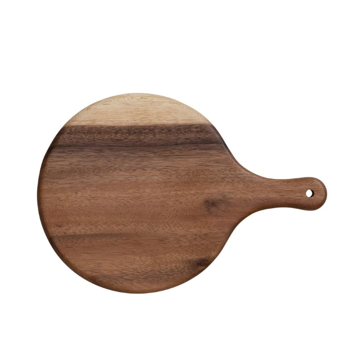 Creative Co-Op DF5380 Cheese/Cutting Board with Handle, 12-1/2 in L, 8-1/4 in W, Suarwood, Natural - 3