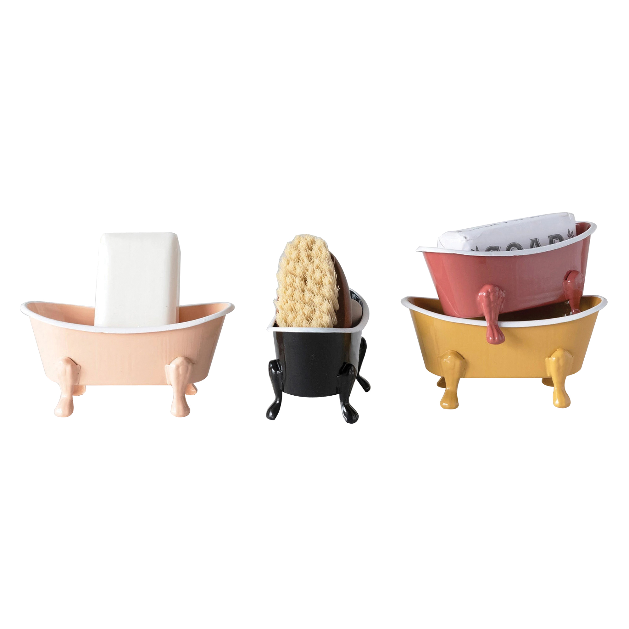 Creative Co-Op Daily Routines Series DF6169A Soap Dish Assortment, Iron - 2