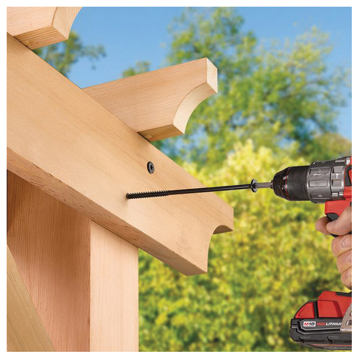 Versalok Structural Screw, Fastenmaster, 8 in L, Flat Head, Torx TTap Drive, Black Ext. Coating, 50 pk - 2