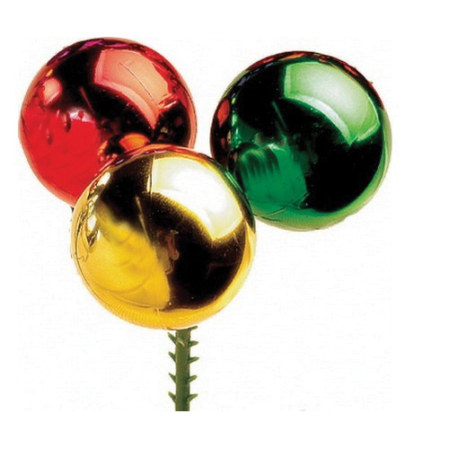 Arett N46 PLX3030MLT Arett N46 PLX3030MLT Christmas Specialty Decoration, Balls On a Pick, Plastic, Green/Gold/Red - 1