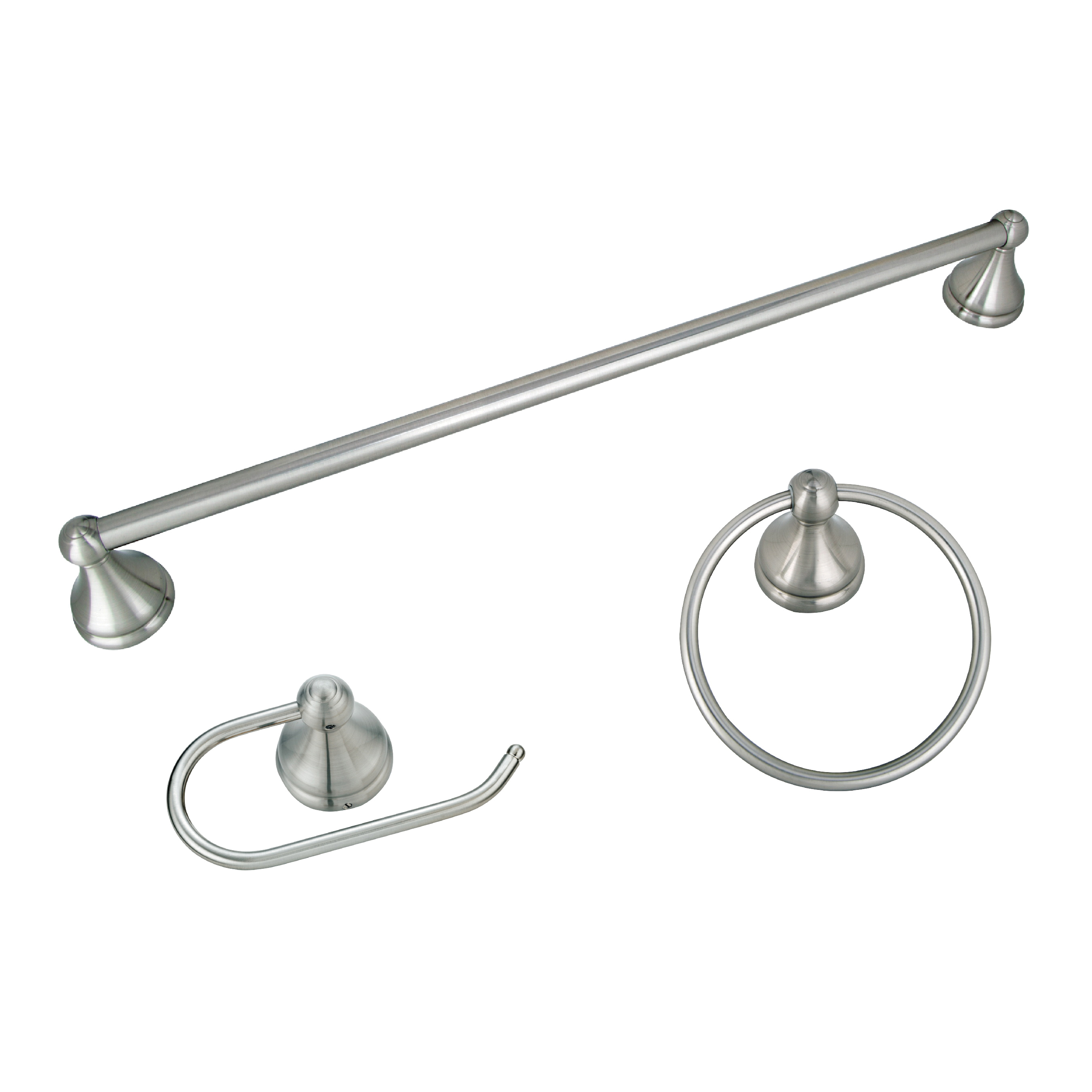 5003BN Venetian Bath Hardware Set, Steel/Stainless Steel/Zinc, Brush Nickel, 3 -Piece, For: Bathroom