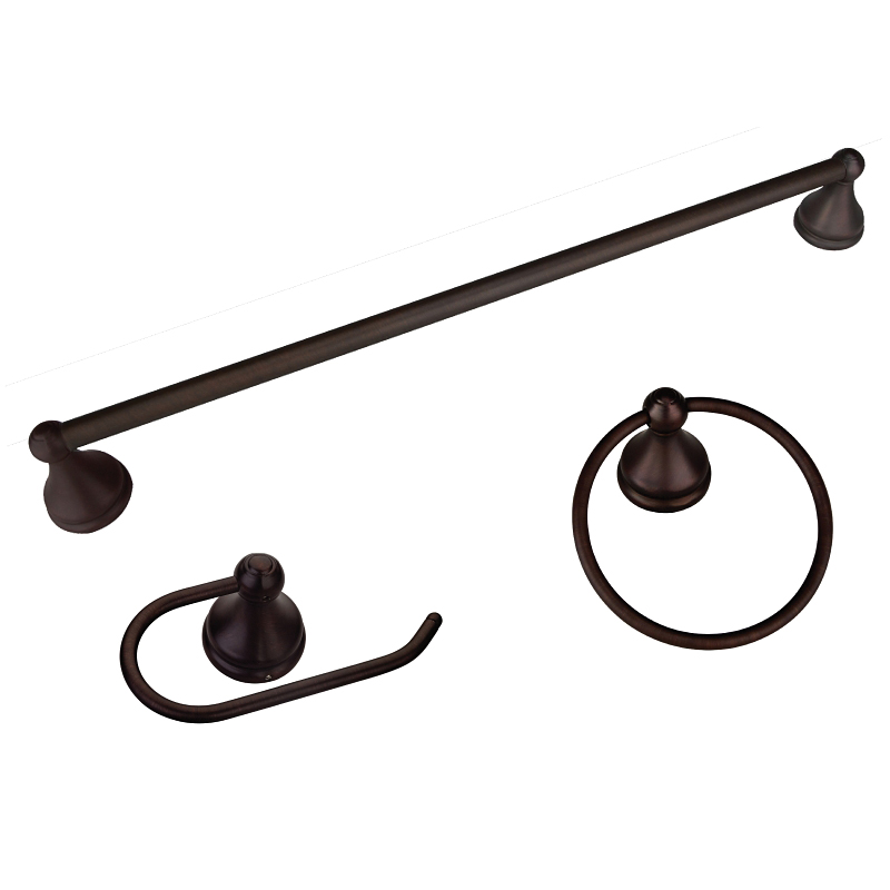 5003ORB Bath Hardware Set, Steel/Stainless Steel/Zinc, Oil-Rubbed Bronze, 3 -Piece, For: Bathroom