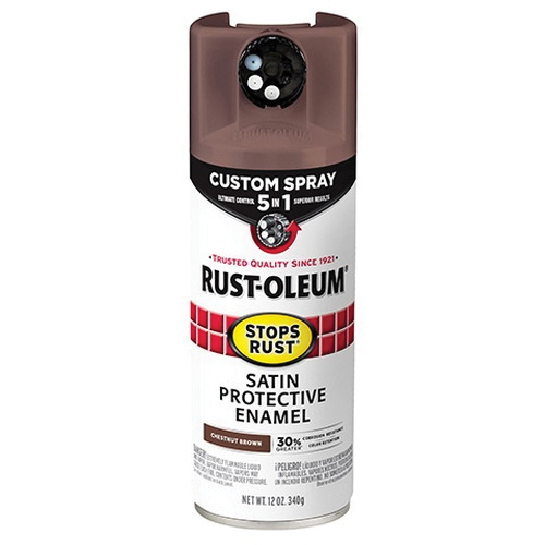 376877 Rust Preventative Spray Paint, Satin, Chestnut Brown, 12 oz, Can