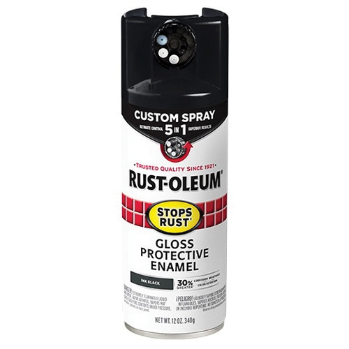 380397 Rust Preventative Spray Paint, Gloss, Ink Black, 12 oz, Can