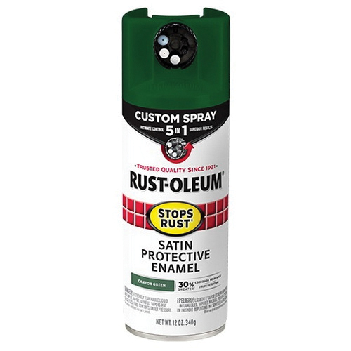 380420 Rust Preventative Spray Paint, Satin, Canyon Green, 12 oz, Can