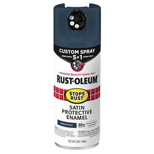383422 Rust Preventative Spray Paint, Satin, Midnight Blue, 12 oz, Can