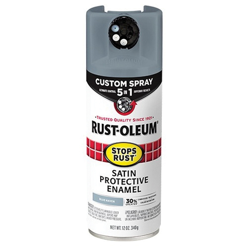 383423 Rust Preventative Spray Paint, Satin, Blue Haven, 12 oz, Can