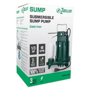 Zoeller 1052-0001 Submersible Sump Pump, 6.8 A, 115 V, 1/3 hp, 1-1/2 in Outlet, 48 gpm, Cast Iron/Stainless Steel - 4