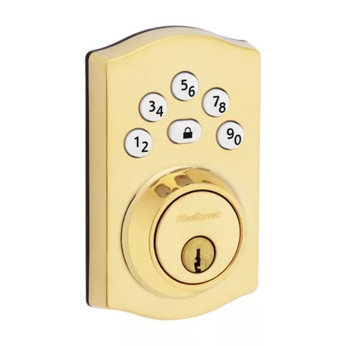Powerbolt 240 992400-001 Keypad Electronic Lock, 3 Grade, Zinc, Lifetime Polished Brass, KW1 Keyway