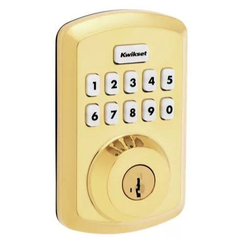 Powerbolt 250 992500-001 Keypad Electronic Lock, 3 Grade, Zinc, Lifetime Polished Brass, KW1 Keyway