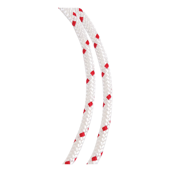 5240634 Diamond Braided Polyester Rope, 3/16 in Dia, 50 ft L, 80 lb Working Load, Red/White