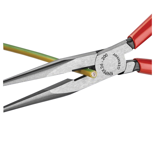 Knipex 26 11 200 Nose Pliers with Cutter, 8 in OAL, 3/32 in Hard Wire, 1/8 in Medium Hard Wire Cutting Capacity - 5