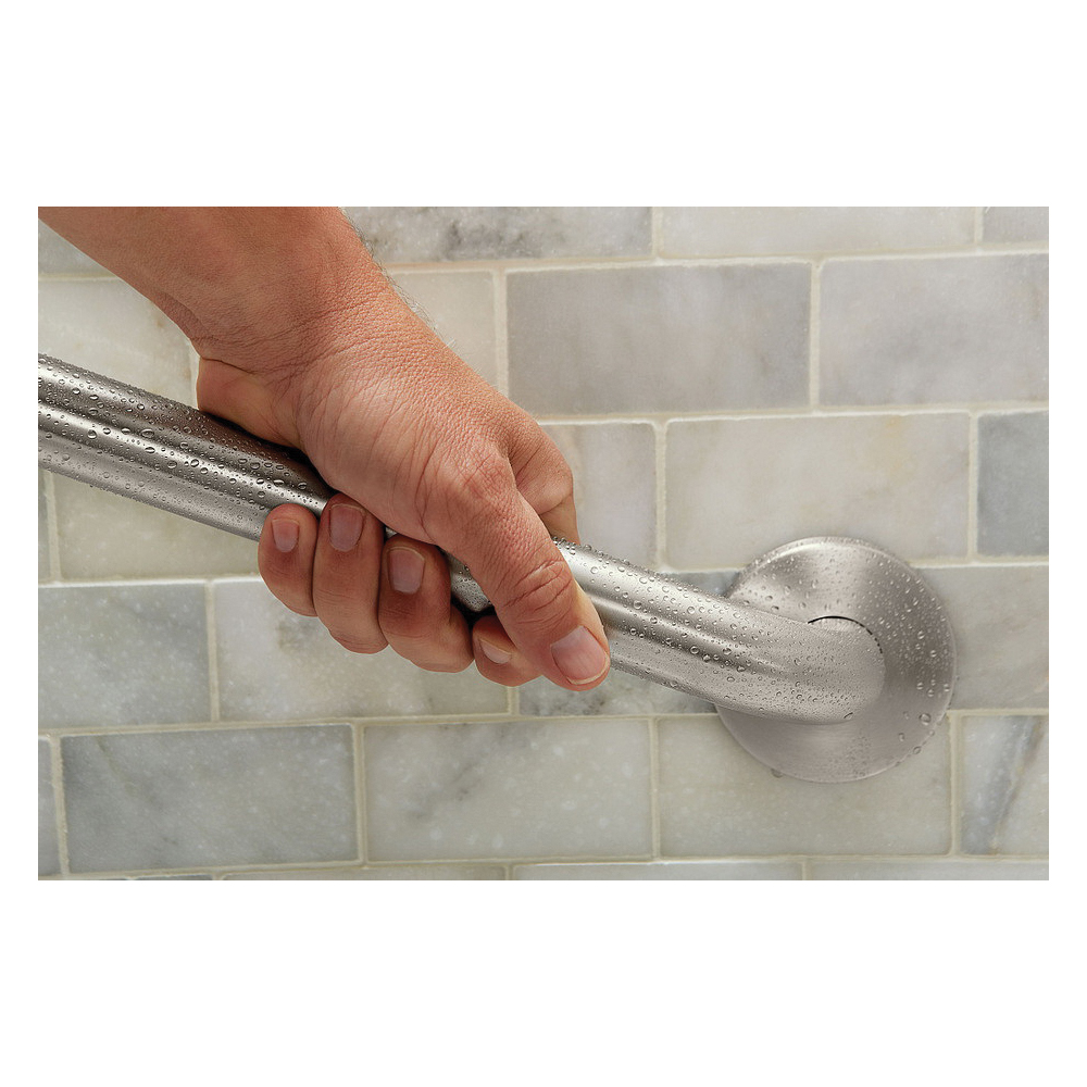 Moen Home Care Series 8724 Grab Bar, 24 in L Bar, 500 lb, Stainless Steel, Concealed Screw Mounting - 3