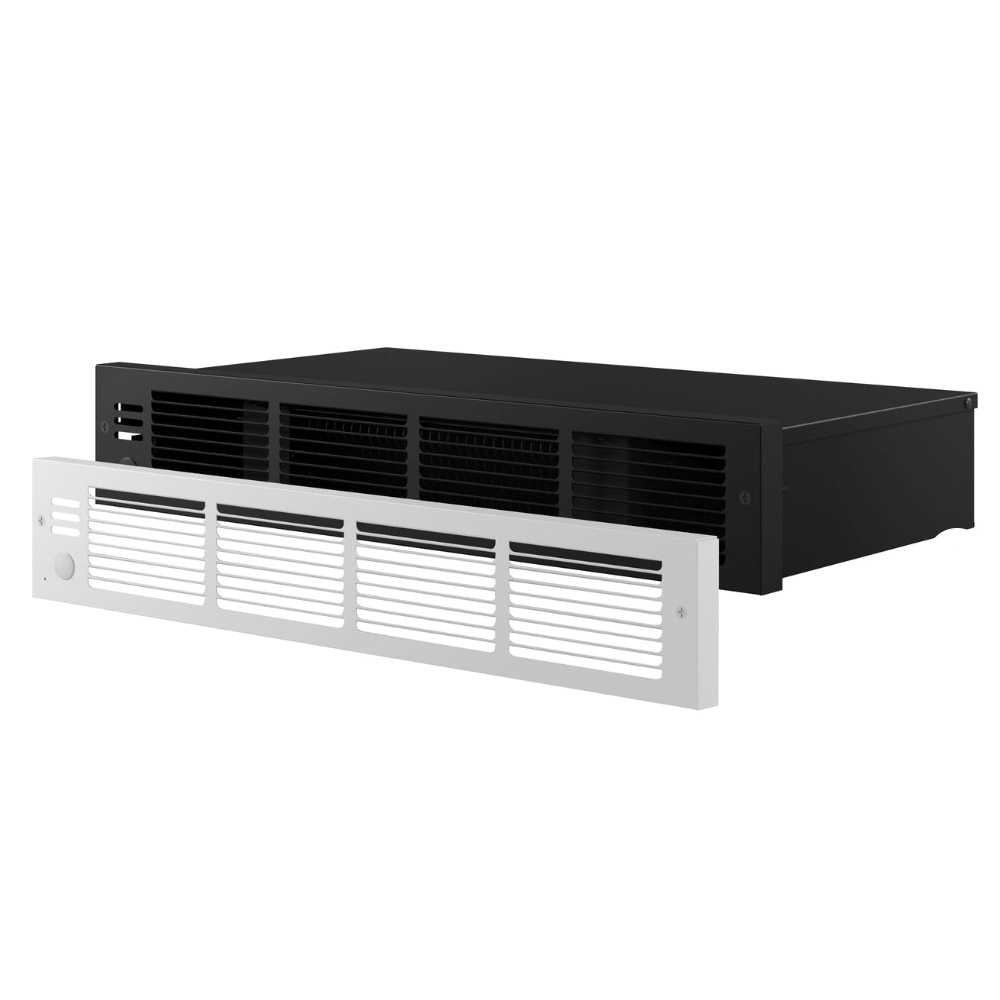 Under Cabinet Fan-forced Electric Heater With Thermostat, Cadet, 120/240 V, 450/900/1350/1800 W, 6147 Btu, Black/White - 2