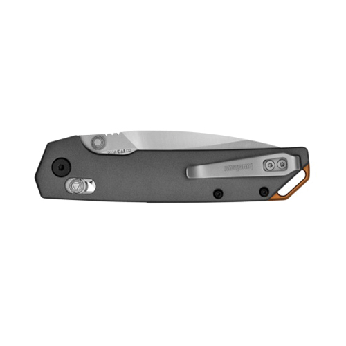 Kershaw Iridium Series 2038 Pocket Knife, 3.4 in L Blade, Carbon Steel Blade, Black/Gray Handle - 2