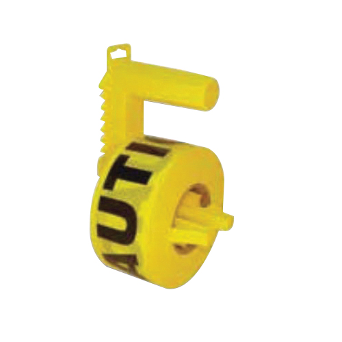 Stringliner TAPEWIZ 42012 Barricade Tape Dispenser, 300 ft L, 1/2 in W, Caution, Yellow Background - 1
