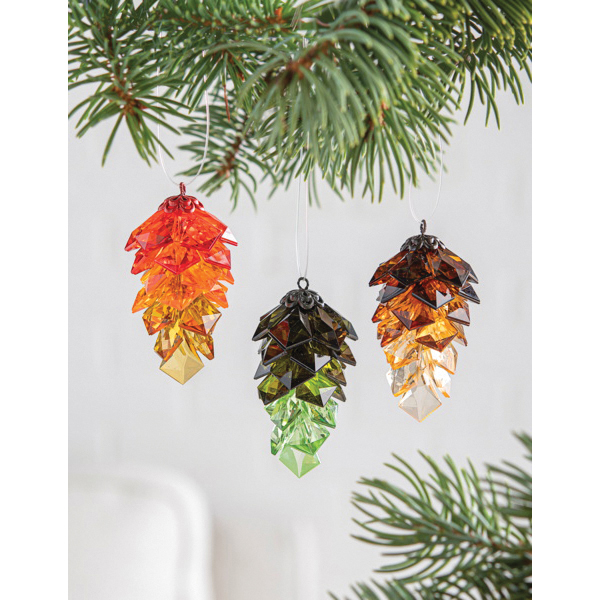 Ganz ACRYF-126 Pinecone Ornaments, Multi-Color - 5