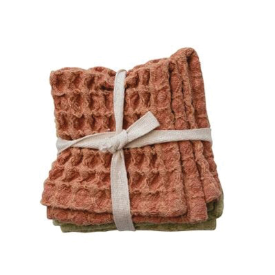 Creative Co-Op Pumpkin and Spice Series CF3662 Square Dish Towel Set, 11-1/2 in L, 11-1/2 in W, Cotton - 2