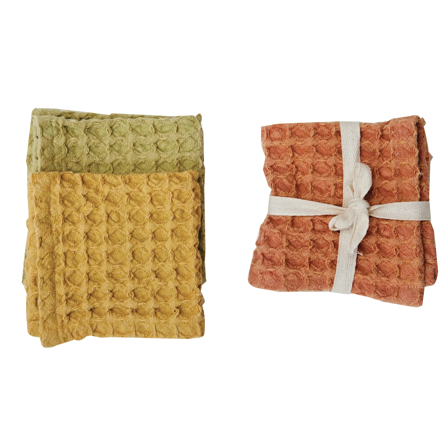 Creative Co-Op Pumpkin and Spice Series CF3662 Square Dish Towel Set, 11-1/2 in L, 11-1/2 in W, Cotton - 3