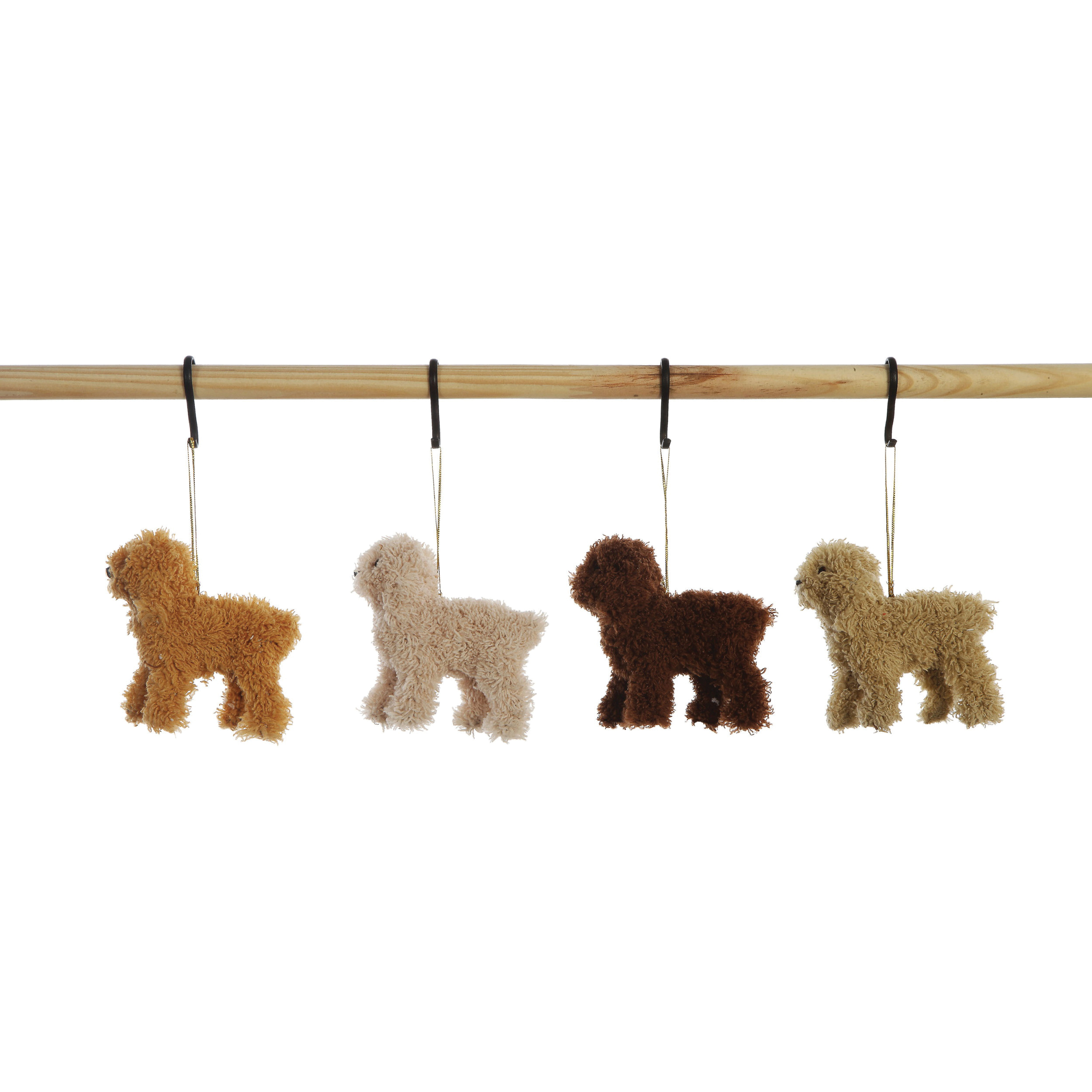 Creative Co-Op Home For The Holidays Series XM4438A Christmas Ornament, Poodle, Faux Fur, Assorted