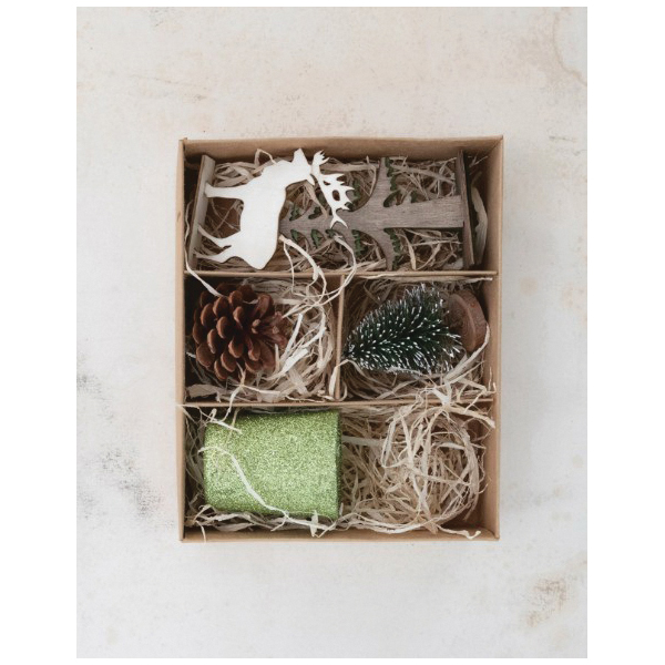 Creative Co-Op Tinsel & Trim Series XS0556 Candle Garden Kit, Includes: Bottle Brush Tree, Tealight - 2