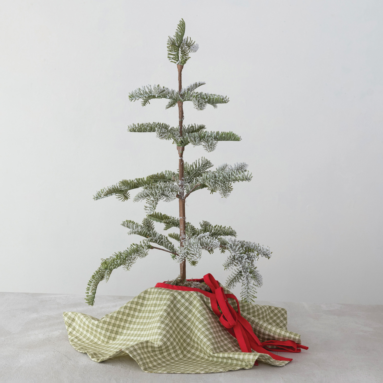 Creative Co-Op XS3362 Round Plaid Tree Skirt, 24 in Dia, Cotton, Green/Red - 3