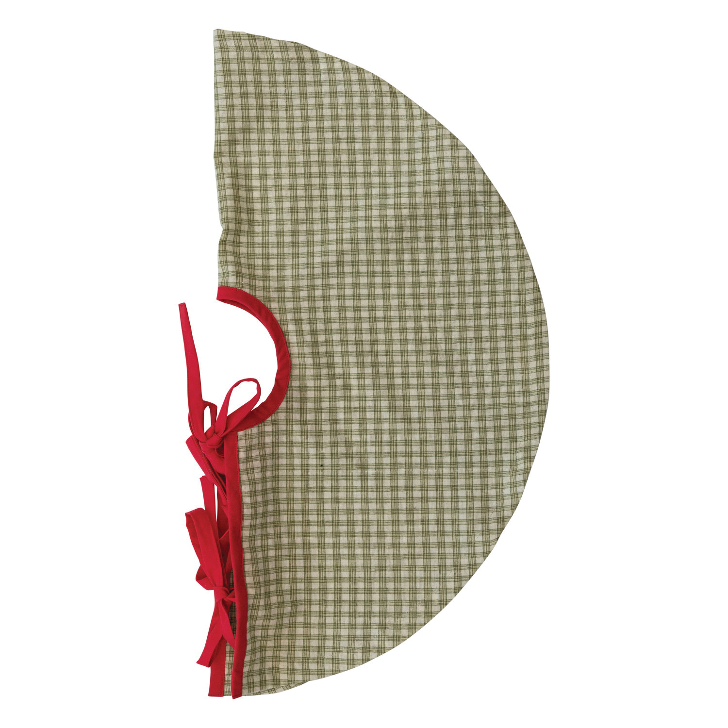 Creative Co-Op XS3362 Round Plaid Tree Skirt, 24 in Dia, Cotton, Green/Red - 4