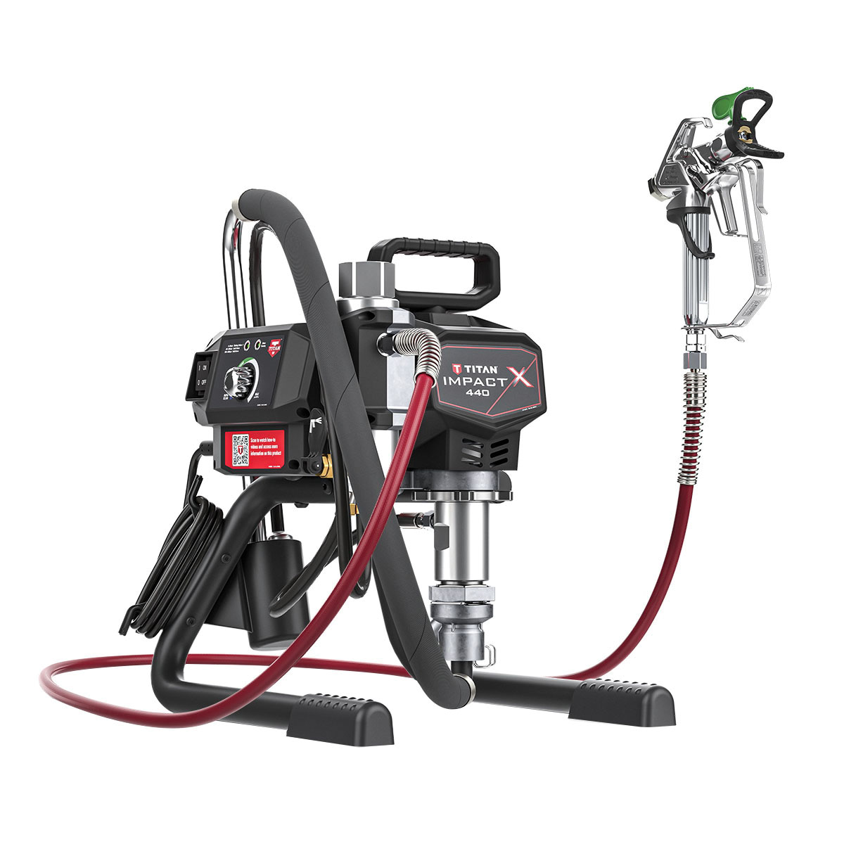 IMPACT X 440 2429069 Skid Airless Paint Sprayer, 1.2 hp, 50 ft L Hose, 0.023 in Tip, 1/4 in Dia Hose