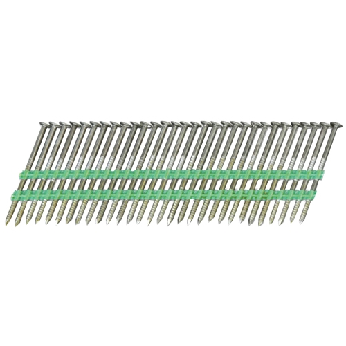 10103HPT Sheathing Nail, 7D, 2-3/8 in L, 21 ga Gauge, Steel, Basic Bright, Full Round Head, Ring Shank