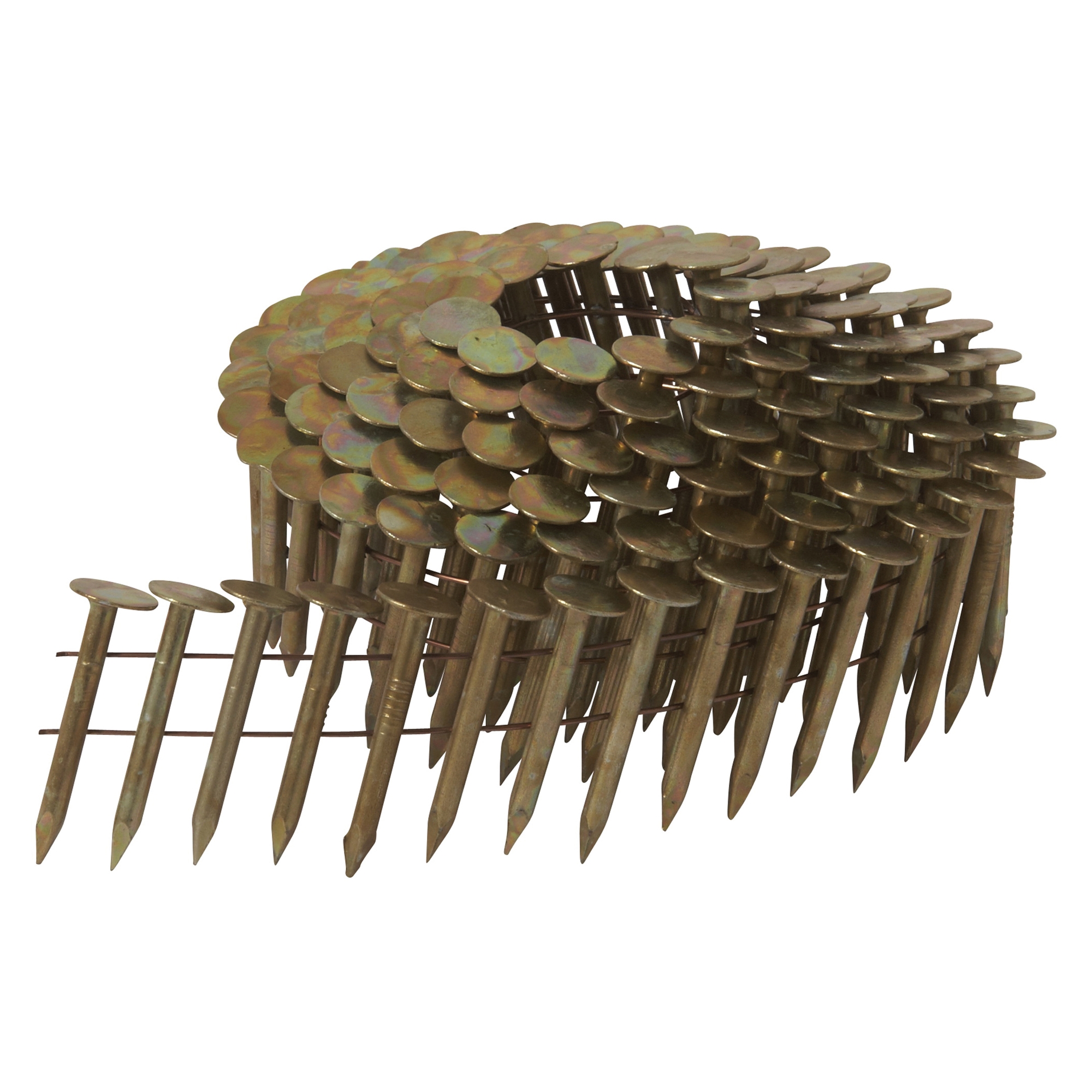 12112HPT Roofing Nail, 1-1/2 in L, 15 ga Gauge, Steel, Electro-Galvanized, Full Round Head, 7200 Count, 16 Deg