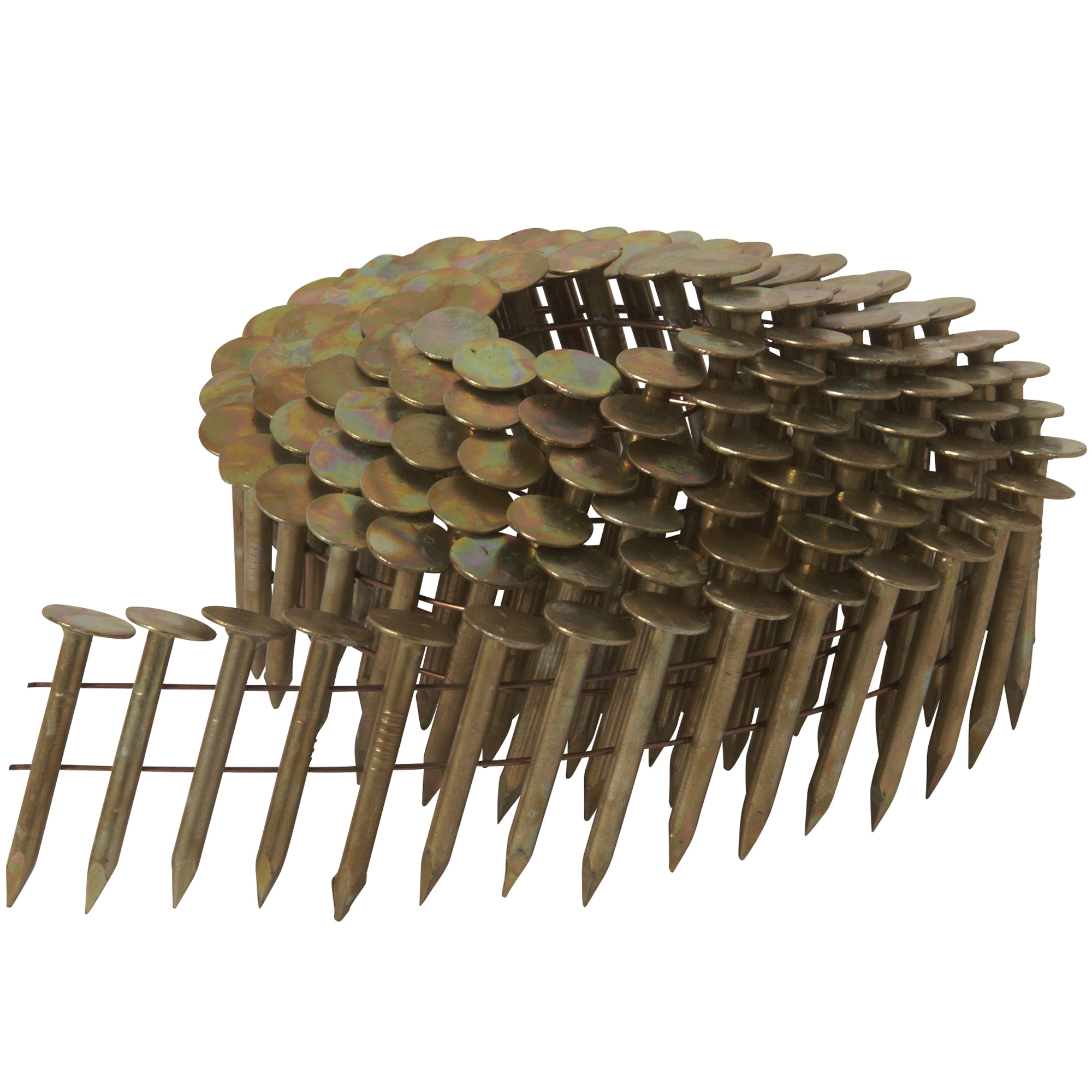 12113HPT Roofing Nail, 1-3/4 in L, 15 ga Gauge, Steel, Electro-Galvanized, Full Round Head